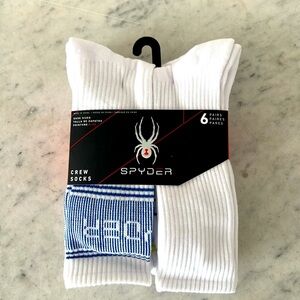 Spyder (6pk) White Crew Socks